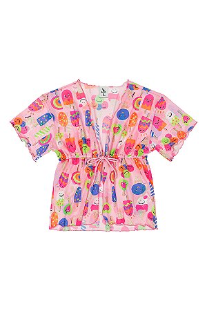 Saída de Praia Sorvete Rosa - Tam 2 - Quimby