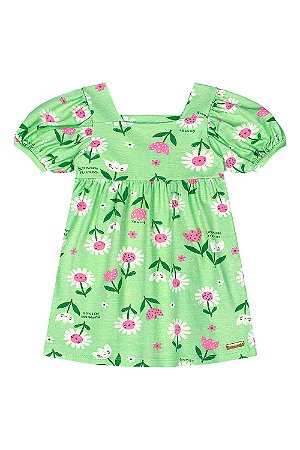 Vestido Floral Verde - Tam 1 - Quimby