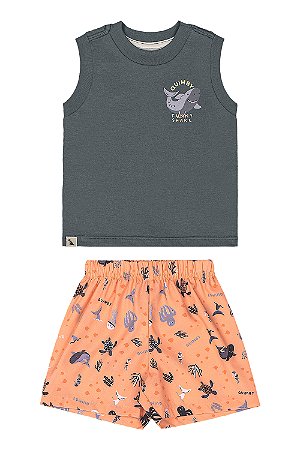 Conjunto Tubarão Chumbo - Tam 1 - Quimby