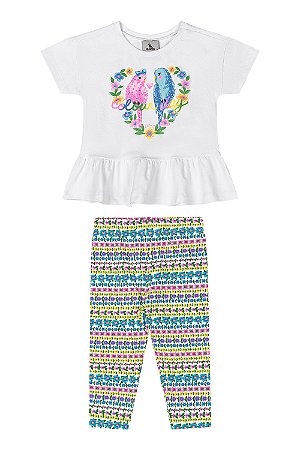 Conjunto Calça Pássaros - Tam P - Quimby