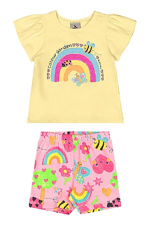 Conjunto Colour Garden Amarelo - Tam 3 - Quimby