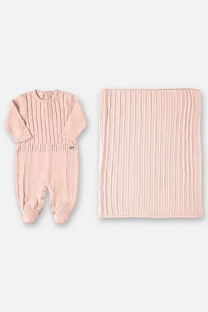 Kit Saída Maternidade + Manta Rosa Bebê RN - Up Baby