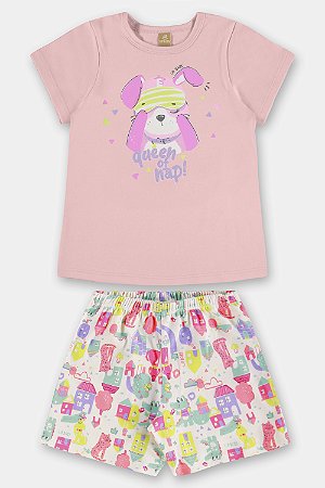 Pijama Short Rosa - Tam 1 - Up Baby