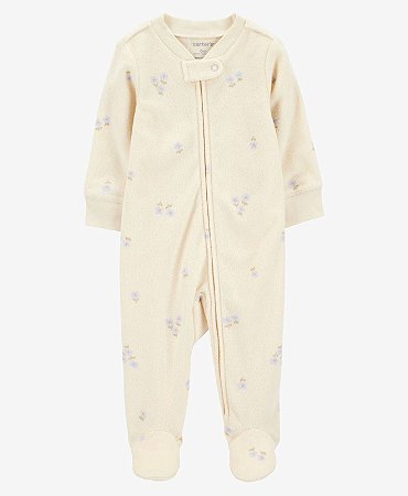 Pijama Macacão Ivory Floral - 9m (6 a 9 meses) - Carter's