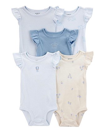 Kit Body 5 peças Balão Azul - 12m (9 a 12 meses) - Carter's