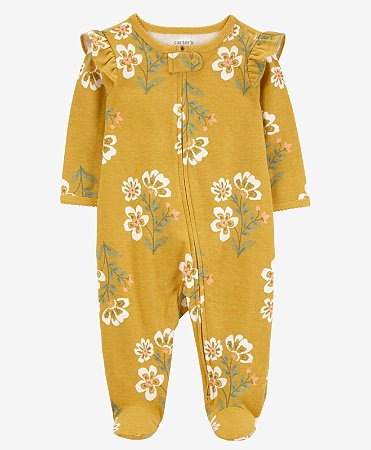 Pijama Floral Mostarda - 9m (6 a 9 meses) - Carter's