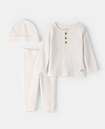 Conjunto + Touca Ivory - 6m (3 a 6 meses) - Carter's