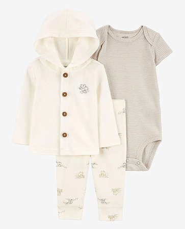 Conjunto Elefante Listrado - 3m (1 a 3 meses) - Carter's
