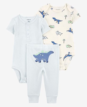 Conjunto 3 peças Dino Azul - 18m (12 a 18 meses) - Carter's