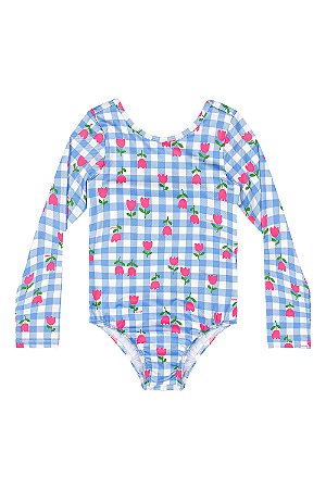 Maiô Quadriculado Azul - Tam 3 - Quimby