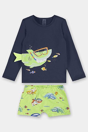 Conjunto UV Sunga Tubarão Óculos - Tam 1 - Up Baby