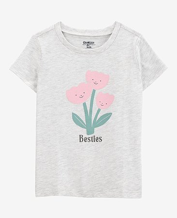Camiseta Cinza Tulipa Rosa - 3T (3 a 4 anos) - Carter's
