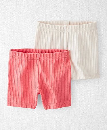 Kit 2 Shorts Rosa/Branco - RN - Little Planet