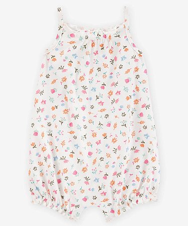 Romper Floral Branco - 24m (18 a 24 meses) - Carter's
