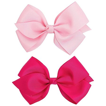 Kit 2 Laços com Presilha Tons de Rosa- Buba