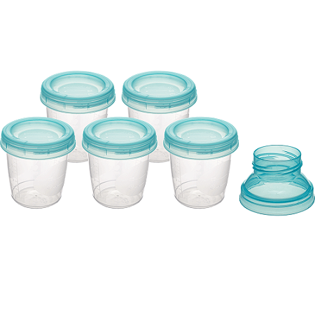 Kit 6 Potes para armazenar leite materno - Buba