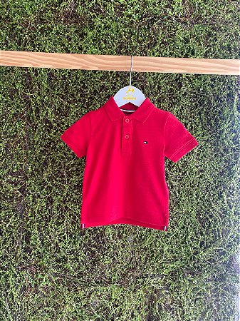 Polo Clássica Primary Vermelho Tam 3 - Tommy Hilfiger