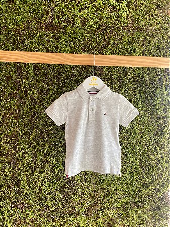 Polo Clássica Cinza Heather 18m - Tommy Hilfiger
