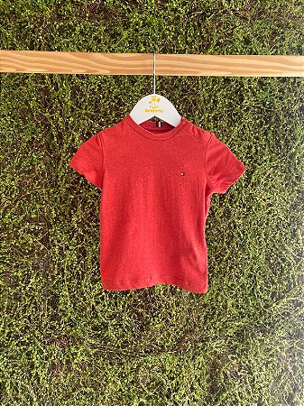 Camiseta Clássica Vermelho Heather 18m - Tommy Hilfiger