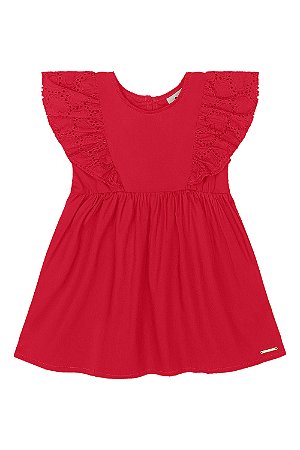 Vestido Alça Babado Laise Vermelho G - Quimby