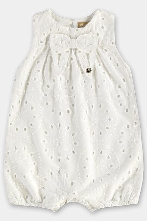 Macaquinho em Laise Branco P - Up Baby