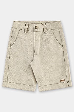 Bermuda em linho Off White Tam 6 - Up Baby