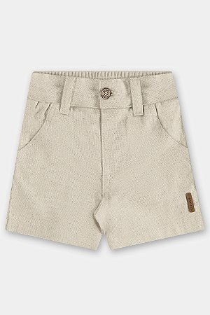 Bermuda em linho Off White P - Up Baby