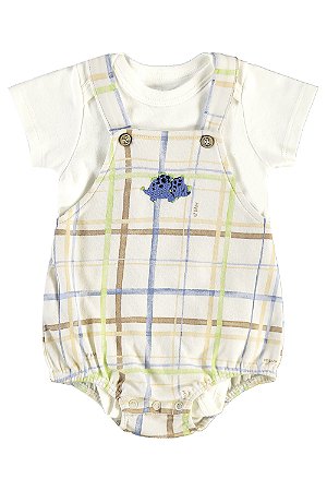 Conjunto Jardineira e Body Dino GG - Up Baby