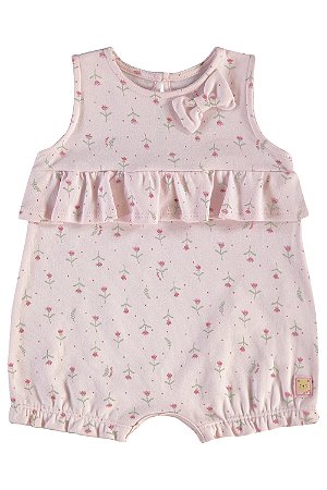 Macaquinho Rosinha Flores/Laço M - Up Baby