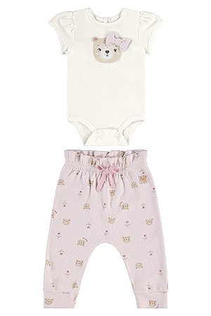 Conjunto. Body e Calça Urso Laço RN - Up Baby