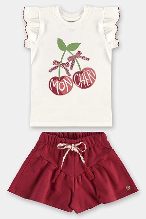 Conjunto Mon Cheri Cereja Tam 6 - Up Baby