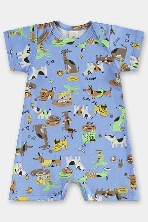 Macaquinho Piscina Dogs Azul Tam 2 - Up Baby