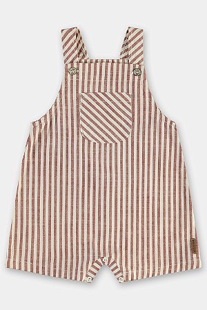 Jardineira Listrado Fio Vermelha P - Up Baby