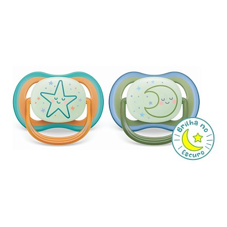 Chupeta Ultra Air Dupla Estrela/Lua 18m+ - Philips Avent