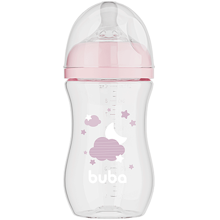 Mamadeira Easy Flow 270ml Nuvem Rosa - Buba
