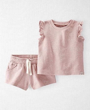 Conjunto Rosa Cavalo Marinho - 3m (1 a 3 meses) - Carter's