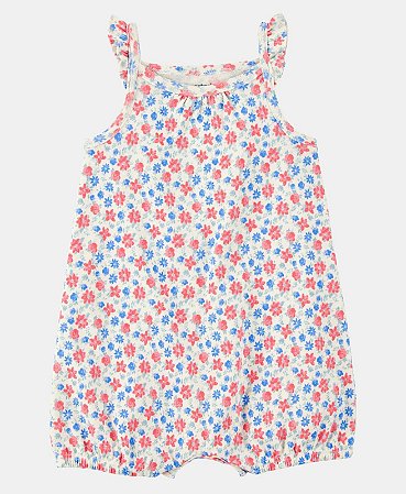 Romper Floral Rosa/Azul - 9m (6 a 9 meses) - Carter's