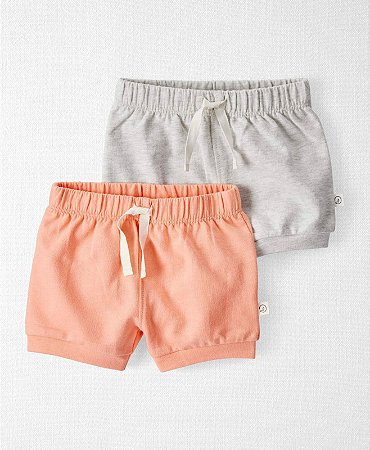 Kit 2 Shorts Pêssego/Cinza - RN - Little Planet