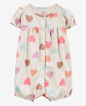 Romper Cinza Corações - 24m (18 a 24 meses) - Carter's