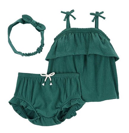 Conjunto 3 peças com Faixa Verde - 18m (12 a 18 meses) - Carter's