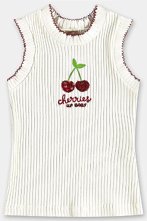 Regata em Ribana Canelada Cherries - Tam 2 - Up Baby