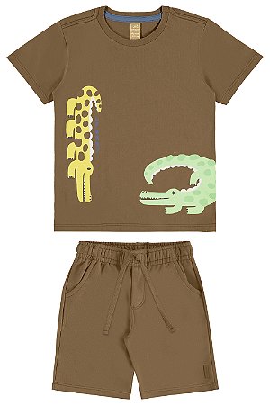 Conjunto Crocodilo Marrom - Tam 4 - Up Baby