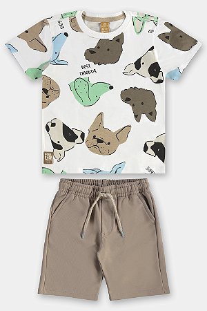 Conjunto Dogs Camisa Branca - Tam 2 - Up Baby