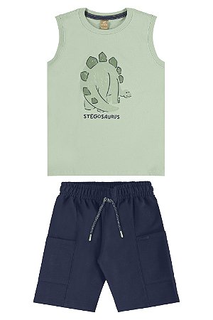 Conjunto Regata Dino Verde/Azul - Tam 6 - Up Baby