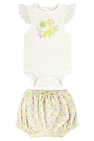 Conjunto Body Girafa/Estrelas - Tam RN - Up Baby