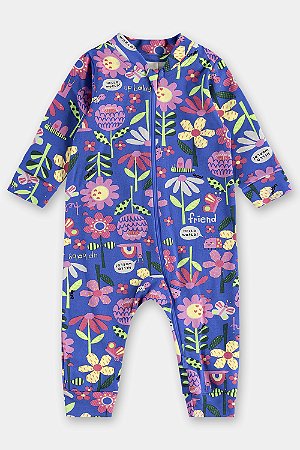 Macacão Flores Azul - Tam 2 - Up Baby