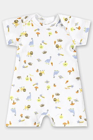 Macaquinho Branco Animaizinhos - Tam 3 - Up Baby