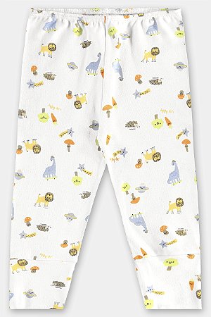 Calça Branco Animaizinhos - Tam RN - Up Baby
