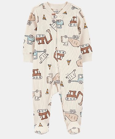 Pijama Construção Creme - 9m (6 a 9 meses) - Carter's