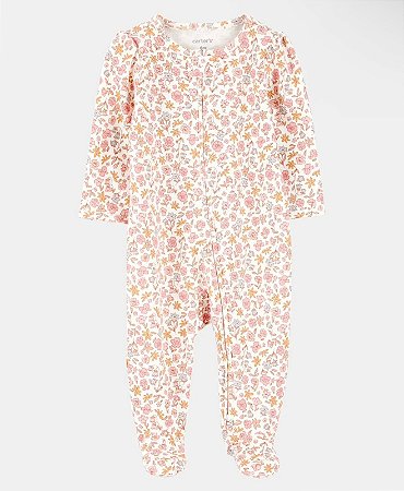 Pijama Floral Rosa - 3m (1 a 3 meses) - Carter's